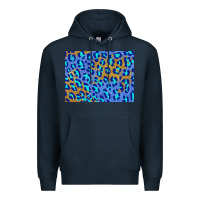 Navy leopard background turquoise and gold 3200x2400 Premium Hoodie - AdoDesignShop