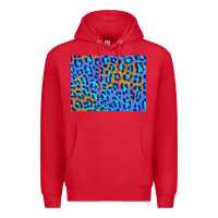 Red leopard background turquoise and gold 3200x2400 Premium Hoodie - AdoDesignShop