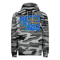 Slate Camo leopard background turquoise and gold 3200x2400 Premium Hoodie - AdoDesignShop