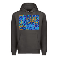 Smoke leopard background turquoise and gold 3200x2400 Premium Hoodie - AdoDesignShop