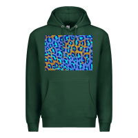 Sports Green leopard background turquoise and gold 3200x2400 Premium Hoodie - AdoDesignShop