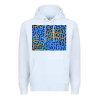 White leopard background turquoise and gold 3200x2400 Premium Hoodie - AdoDesignShop
