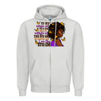 Dove Grey They whispered to her afro woman Zipper Hoodie - RanaPortraitStore