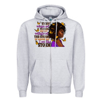 Heather Grey They whispered to her afro woman Zipper Hoodie - RanaPortraitStore