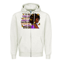 Oatmeal Heather They whispered to her afro woman Zipper Hoodie - RanaPortraitStore