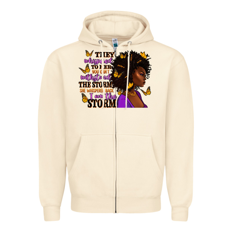They Whispered To Her Afro Woman Zipper Hoodie by RanaPortraitStore | Teevron