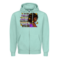Seafoam They whispered to her afro woman Zipper Hoodie - RanaPortraitStore