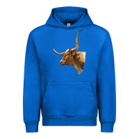 Cobalt Texas Longhorn Cow Face Urban Hoodie - LillyAllenDesigns