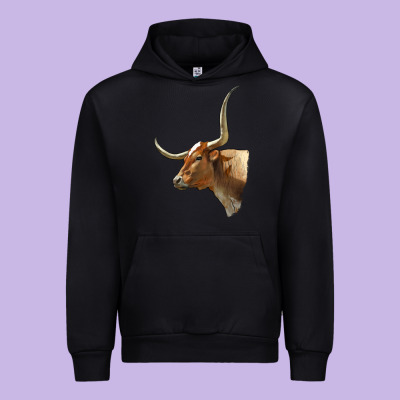 Texas Longhorn Cow Face Urban Hoodie Designed By Lillyallendesigns