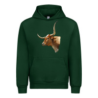 Forest Green Texas Longhorn Cow Face Urban Hoodie - LillyAllenDesigns