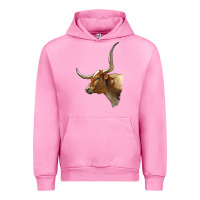 Fuchsia Pink Texas Longhorn Cow Face Urban Hoodie - LillyAllenDesigns