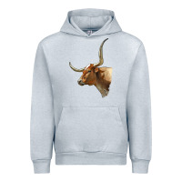 Heather Grey Texas Longhorn Cow Face Urban Hoodie - LillyAllenDesigns