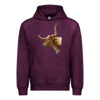 Mauve Wine Texas Longhorn Cow Face Urban Hoodie - LillyAllenDesigns