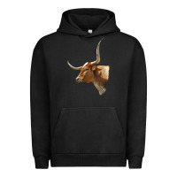 Pigment Black Texas Longhorn Cow Face Urban Hoodie - LillyAllenDesigns