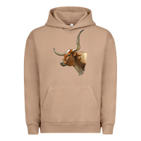 Pigment Burro Texas Longhorn Cow Face Urban Hoodie - LillyAllenDesigns
