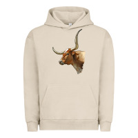 Pigment French Oak Texas Longhorn Cow Face Urban Hoodie - LillyAllenDesigns