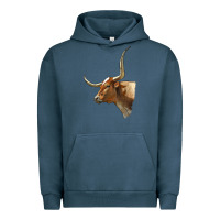 Pigment Midnight Navy Texas Longhorn Cow Face Urban Hoodie - LillyAllenDesigns