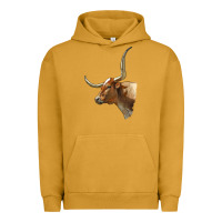 Pigment Peanut Butter Texas Longhorn Cow Face Urban Hoodie - LillyAllenDesigns