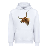 White Texas Longhorn Cow Face Urban Hoodie - LillyAllenDesigns