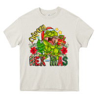 Cream Merry Rexmas Heavy Core Tee - CowhideDigitalArt