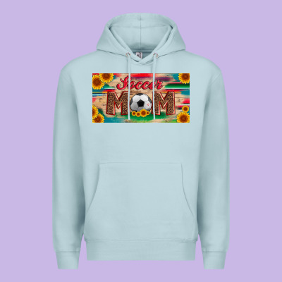 Soccer Mom With Ball And Sunflower And Serape Licanse Plate Premium Hoodie Designed By Artiststas