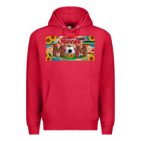 Cardinal soccer mom with ball and sunflower and serape licanse plate Premium Hoodie - Artiststas
