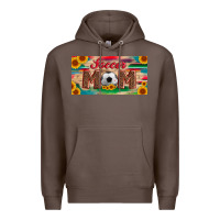Coffee soccer mom with ball and sunflower and serape licanse plate Premium Hoodie - Artiststas