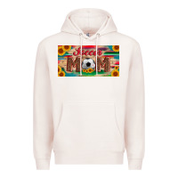 Pale Pink soccer mom with ball and sunflower and serape licanse plate Premium Hoodie - Artiststas