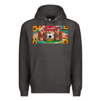 Smoke soccer mom with ball and sunflower and serape licanse plate Premium Hoodie - Artiststas