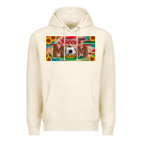 Tofu soccer mom with ball and sunflower and serape licanse plate Premium Hoodie - Artiststas