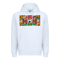 White soccer mom with ball and sunflower and serape licanse plate Premium Hoodie - Artiststas