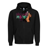 Black Unbothered mood 24:7 Zipper Hoodie - RanaPortraitStore