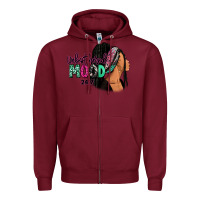 Burgundy Unbothered mood 24:7 Zipper Hoodie - RanaPortraitStore