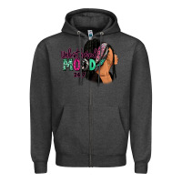 Charcoal Heather Unbothered mood 24:7 Zipper Hoodie - RanaPortraitStore