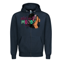 Navy Unbothered mood 24:7 Zipper Hoodie - RanaPortraitStore