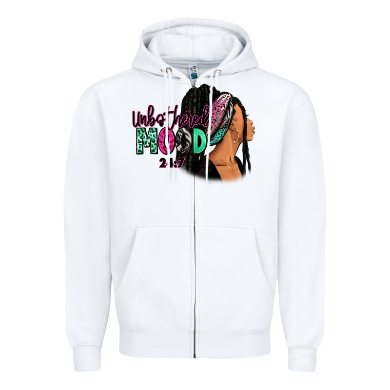Unbothered Mood 24:7 Zipper Hoodie by RanaPortraitStore | Teevron
