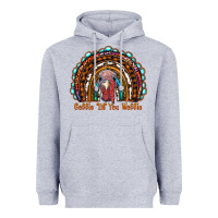 Heather Grey gobble till you wobble thanksgiving rainbow Heavyweight Hoodie - RanaPortraitStore