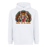 White gobble till you wobble thanksgiving rainbow Heavyweight Hoodie - RanaPortraitStore