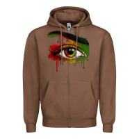 Chestnut Watercolor Juneteenth eyes Zipper Hoodie - RanaPortraitStore