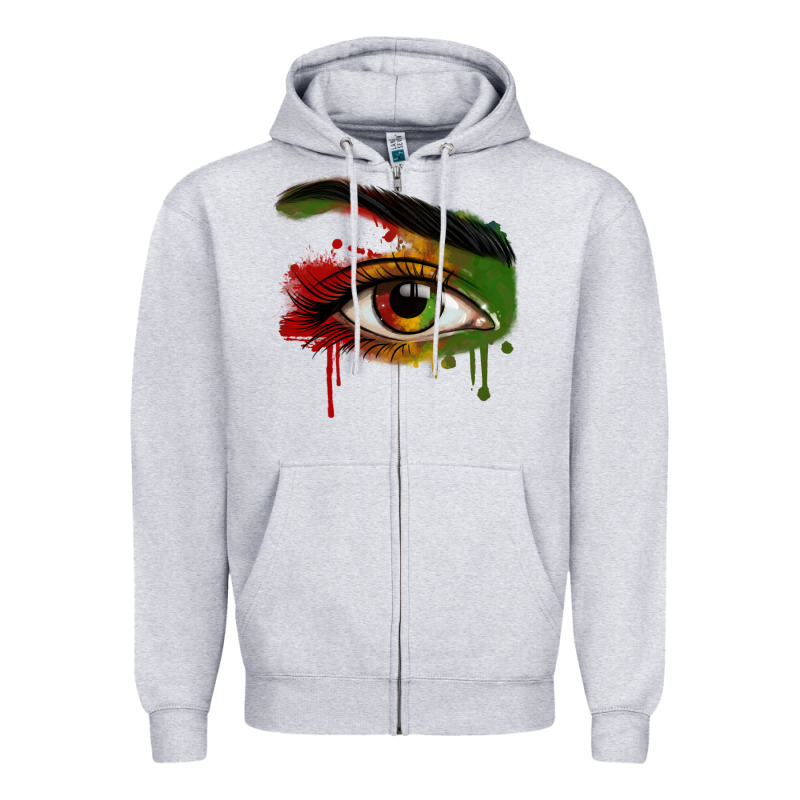 Watercolor Juneteenth Eyes Zipper Hoodie by RanaPortraitStore | Teevron
