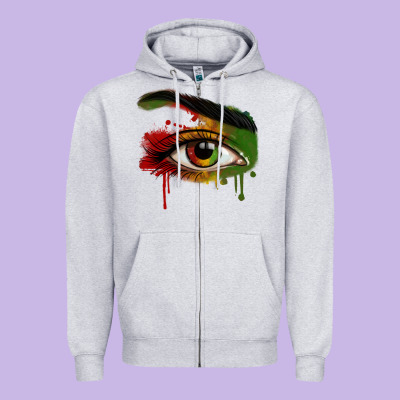 Zipper Hoodie Watercolor Juneteenth eyes
