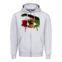 Heather Grey Watercolor Juneteenth eyes Zipper Hoodie - RanaPortraitStore