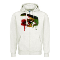 Oatmeal Heather Watercolor Juneteenth eyes Zipper Hoodie - RanaPortraitStore