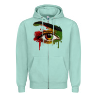 Seafoam Watercolor Juneteenth eyes Zipper Hoodie - RanaPortraitStore