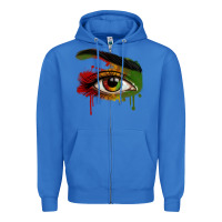 True Royal Watercolor Juneteenth eyes Zipper Hoodie - RanaPortraitStore