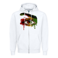 White Watercolor Juneteenth eyes Zipper Hoodie - RanaPortraitStore