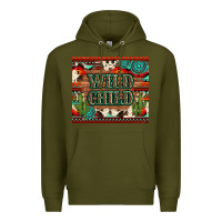 Army Green wild chıld aztec gemstone and cactus Premium Hoodie - Artiststas