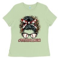 Matcha baseballmom messy bun Ladies Tee - BarkalooDesign