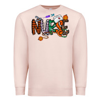 Pale Pink nurse halloween Premium Sweatshirt - CowhideDigitalArt