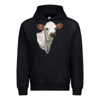 Black Texas Longhorn Calf Face Urban Hoodie - LillyAllenDesigns